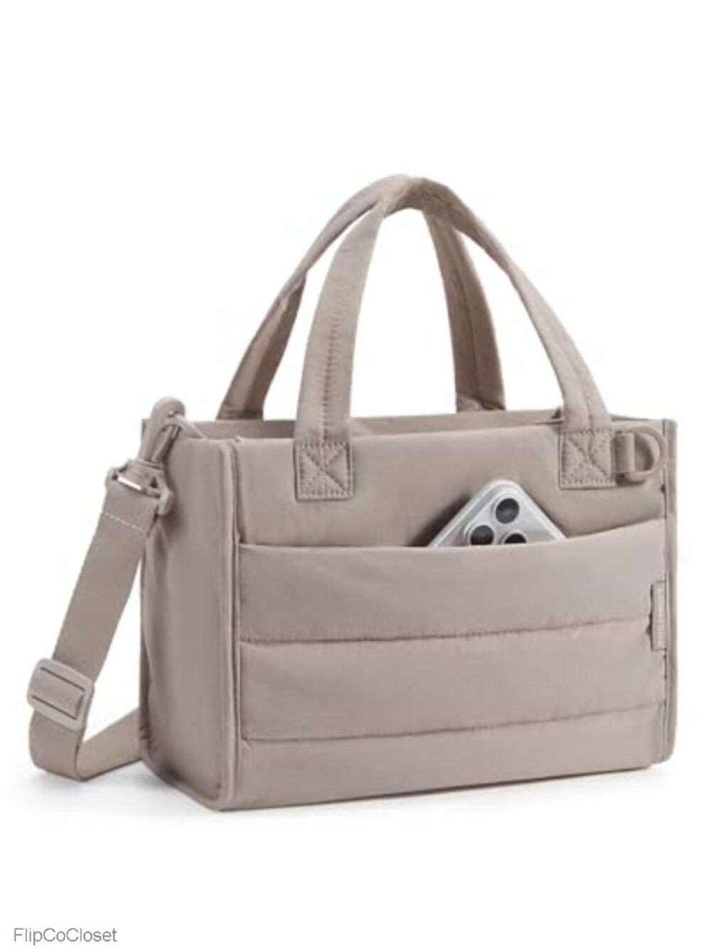 Quilted Puffer Tote Bag Small Crossbody Women Work Teacher